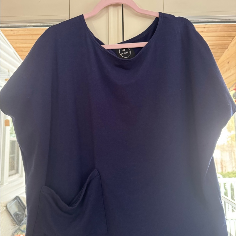 Lush Deep Blue Short Sleeve Top
